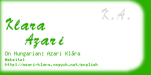 klara azari business card