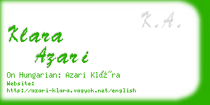 klara azari business card